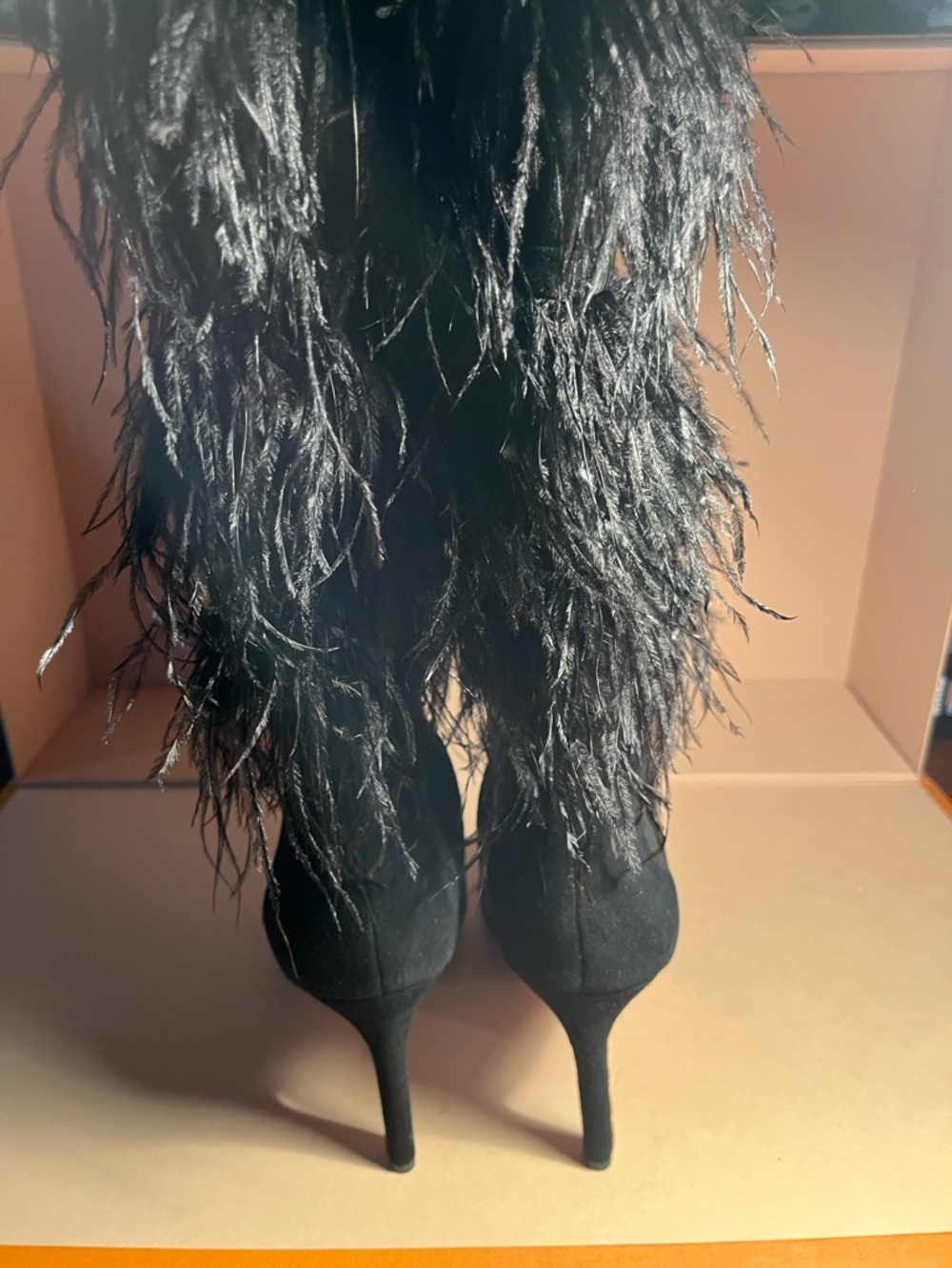 GIANNI BINI women’s boots with ostrich feathers size 9 - Picture 4 of 6